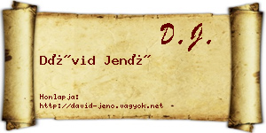 Dávid Jenő névjegykártya