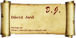 Dávid Jenő névjegykártya